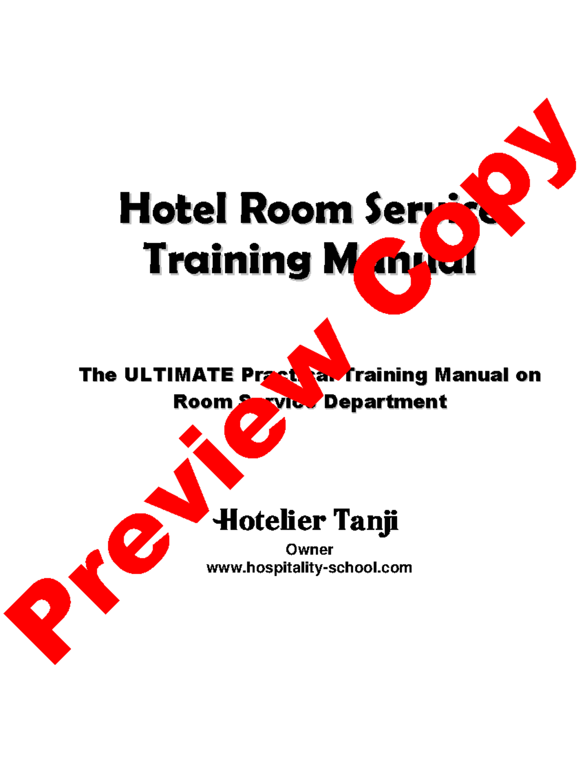 Room Service Training Manual (Hospitality 101) - A Comprehensive Guide - Studocu