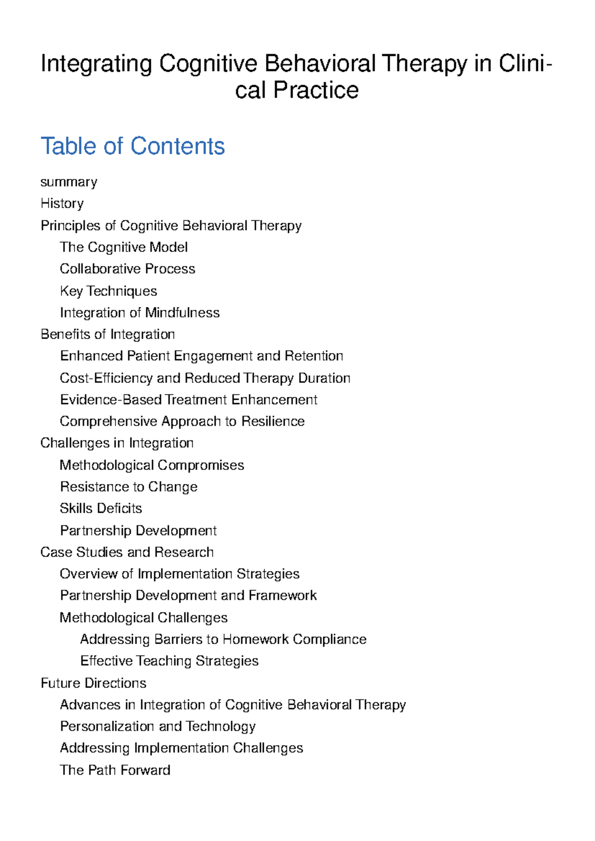 Integrating CBT in Clinical Practice: Techniques, Benefits, and ...
