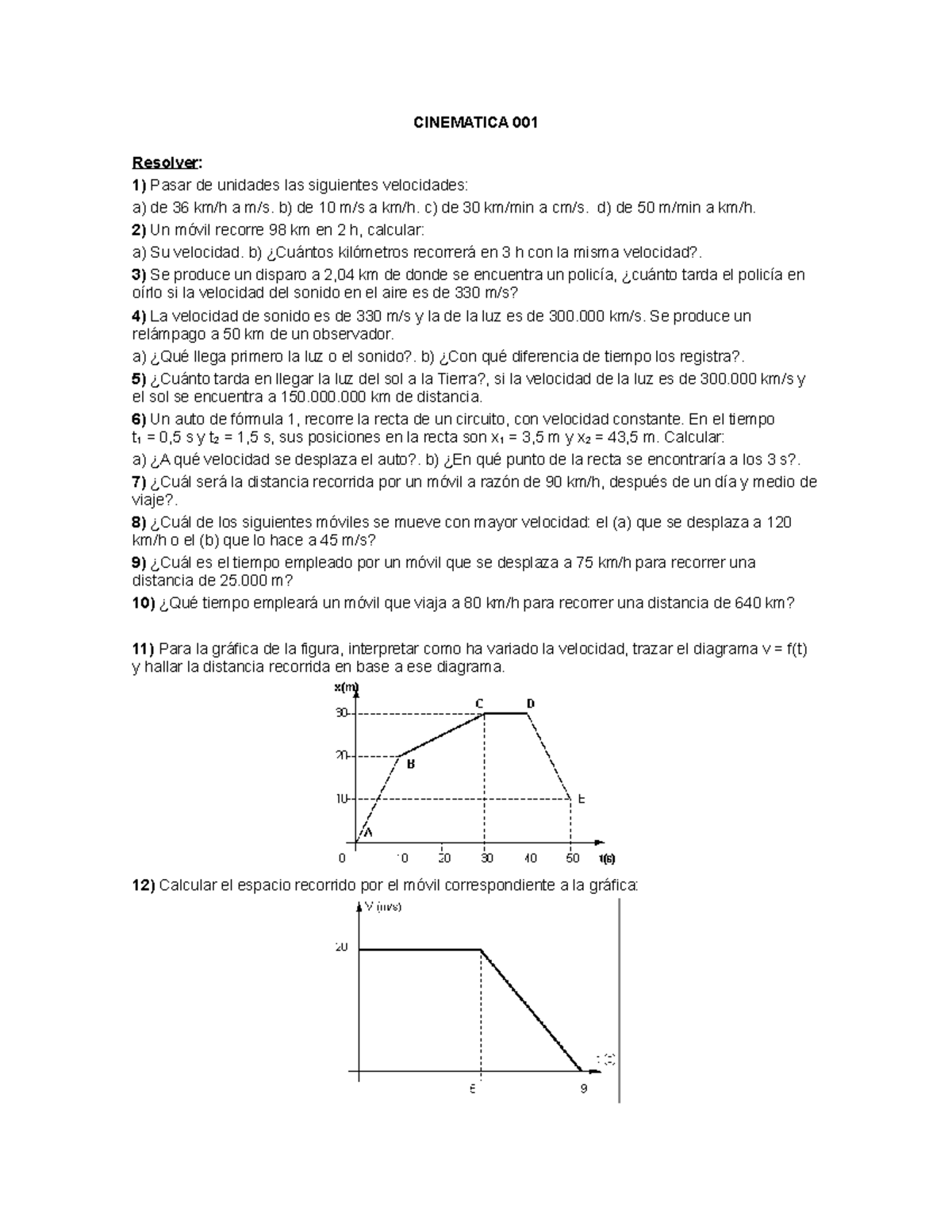 Cinematica iniciales - movimiento particulas - CINEMATICA 001 Resolver ...