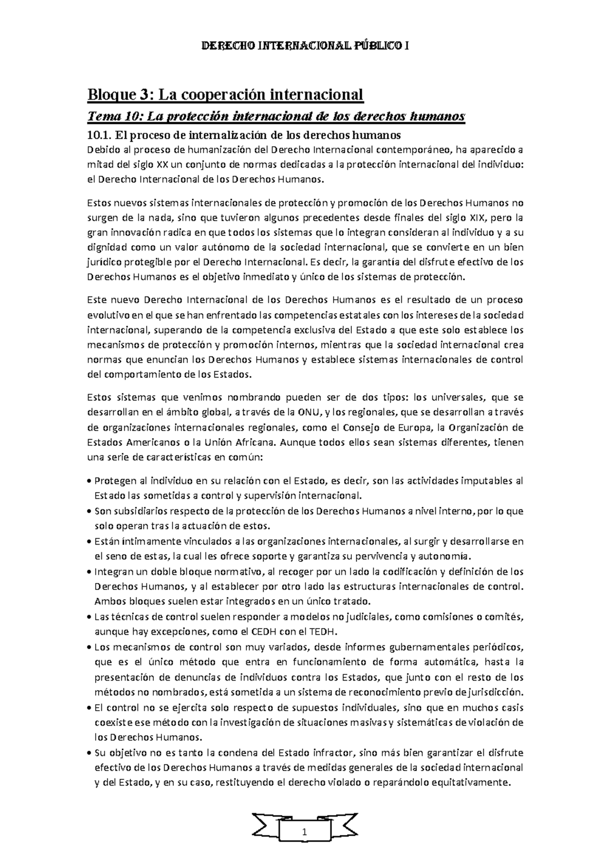 Derecho Internacional Público I: La Protección Internacional de los ...