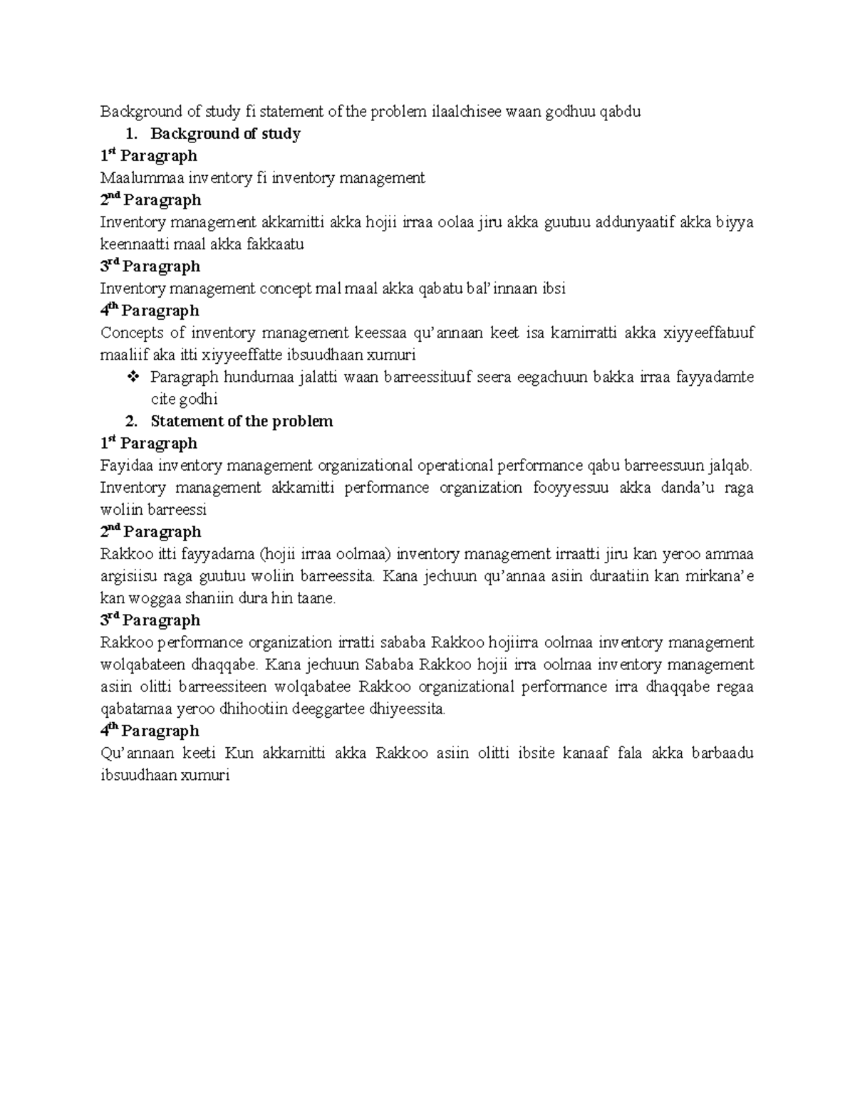 Background and Problem Statement on Inventory Management: Guidelines ...