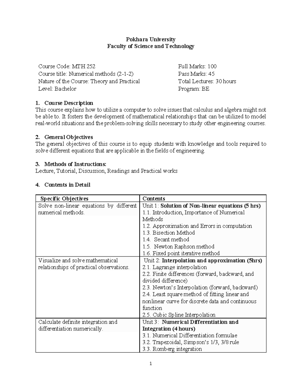 Numerical Methods Course Notes - MTH 252 - Studocu