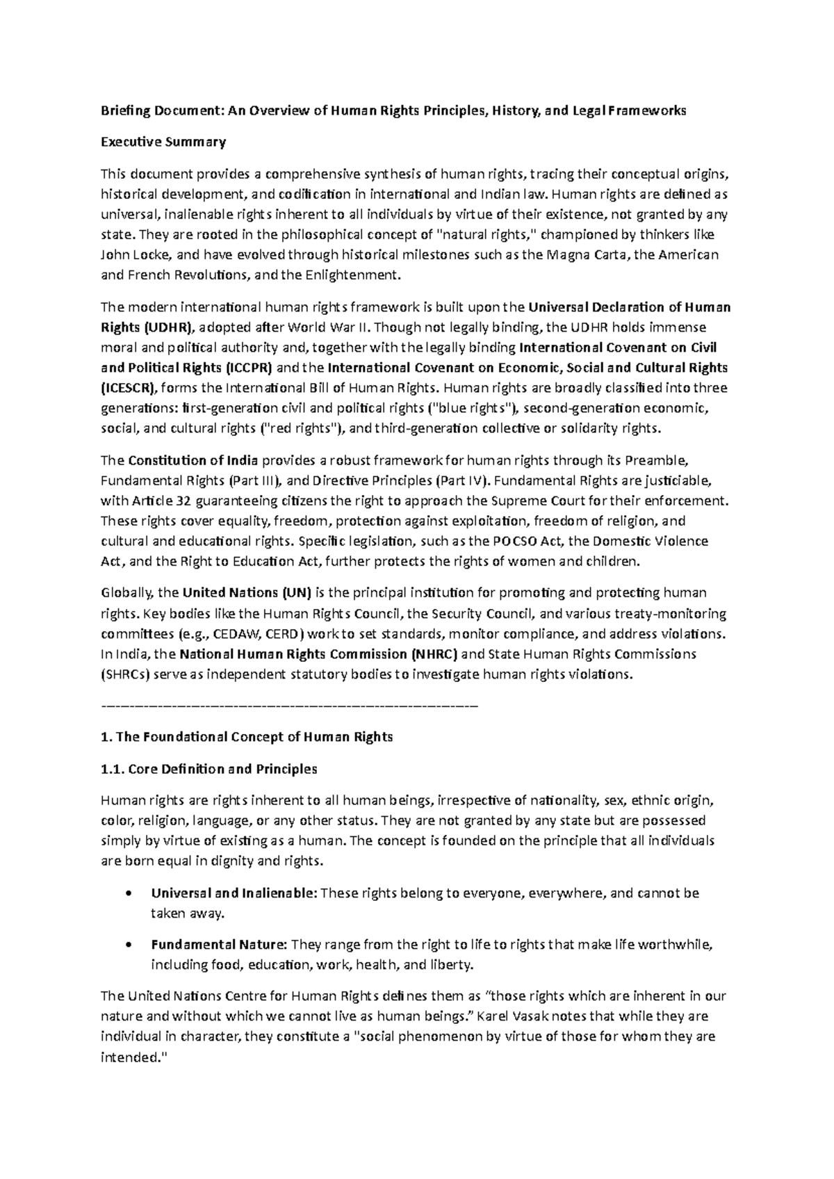 HR 2 - Overview of Human Rights Principles and Legal Frameworks - Studocu