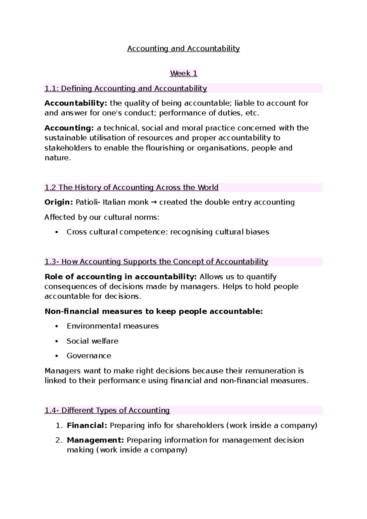 Accounting and Accountability Summary - Accounting and Accountability ...
