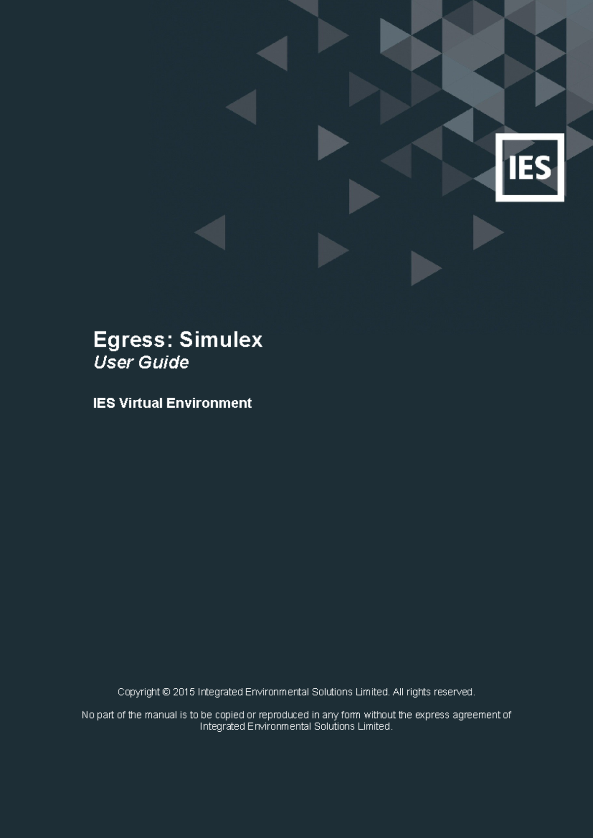 User Guide for Simulex: IES Virtual Environment Overview - Studocu