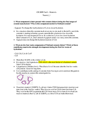 CE 2155 Materials Tutorial 2: Aggregate Size & Admixtures Impact - Studocu