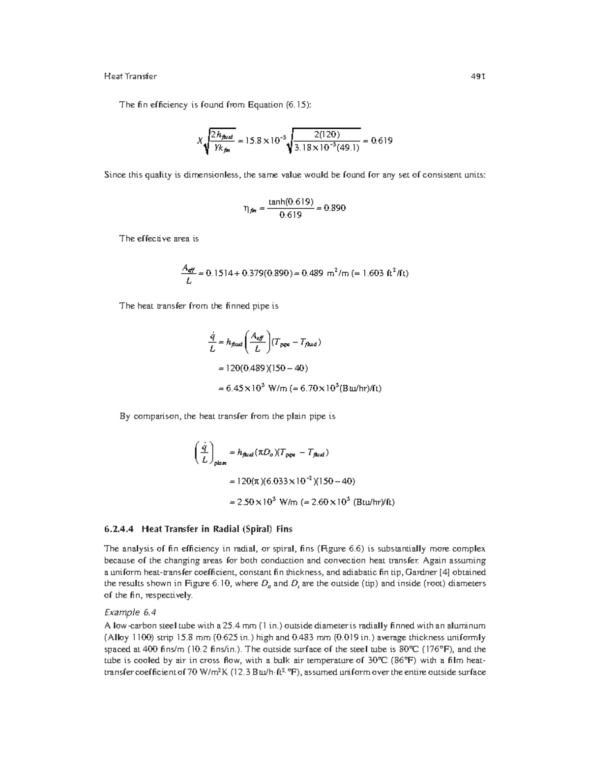 Albright's Chemical Engineering - Heat Transfer 491 The fin efficiency ...