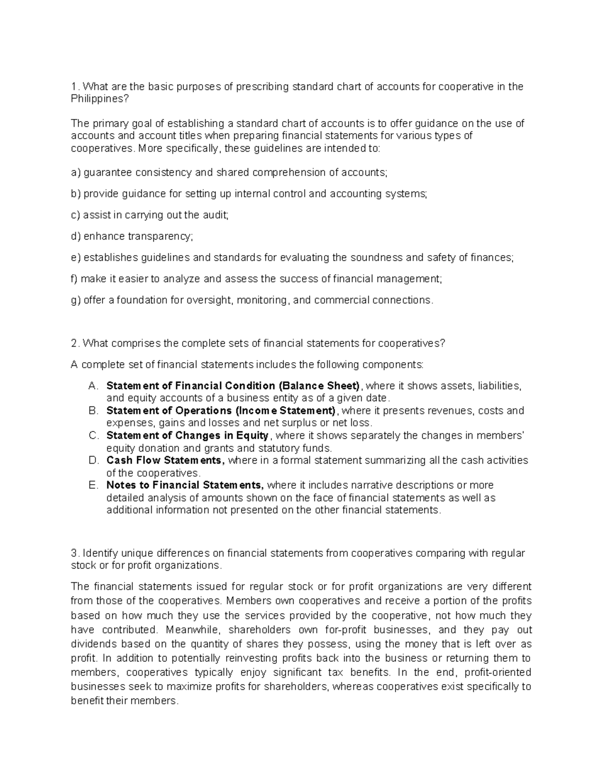 Government Accounting: Standard Chart of Accounts for Cooperatives ...