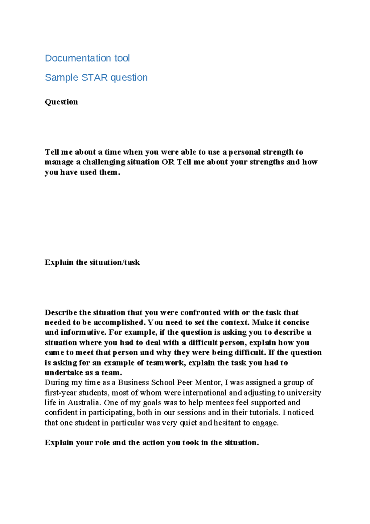 BUSS2000 W5 STAR Statement: Leveraging Personal Strengths in Challenges ...