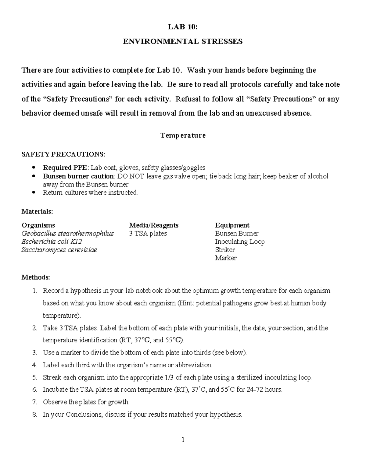 Lab 10 Protocols - Spring 2024-2 - LAB 10: ENVIRONMENTAL STRESSES There ...