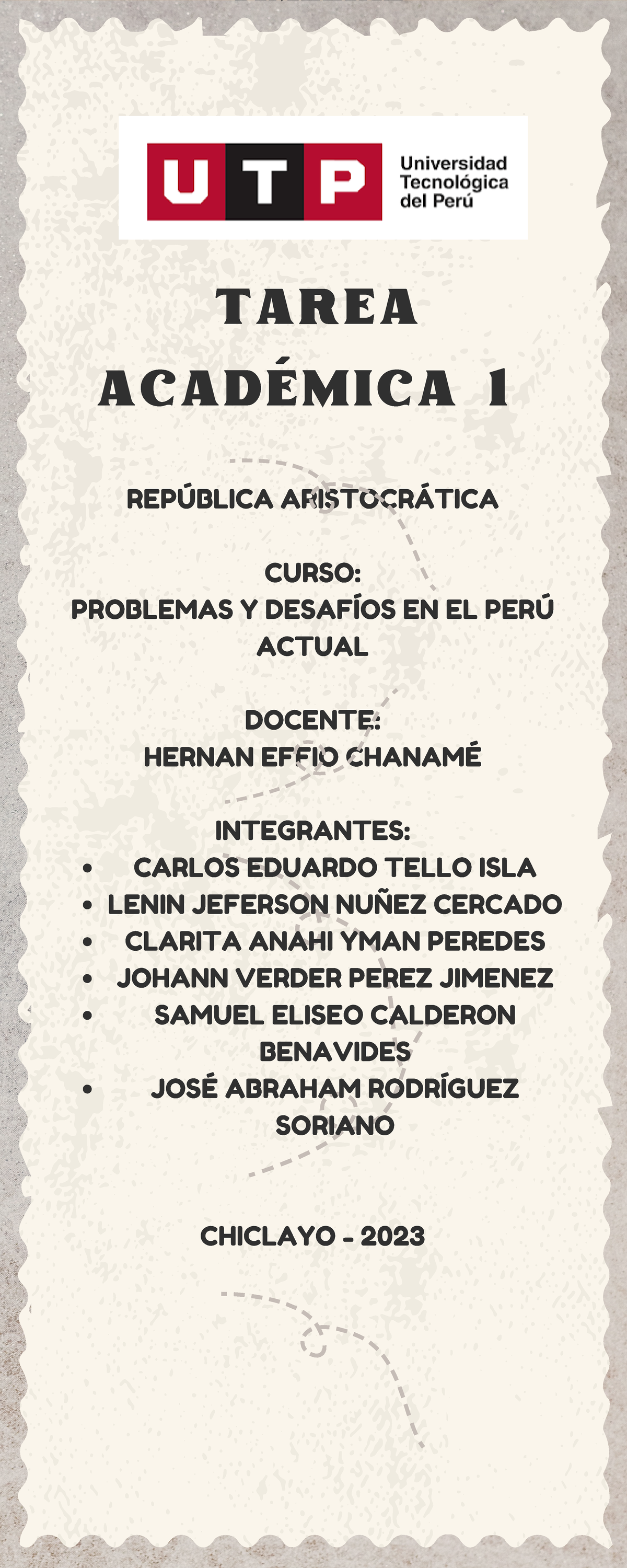 🔴(AC - S03) Semana 03 - Tarea sobre la República Aristocrática - Document Preview