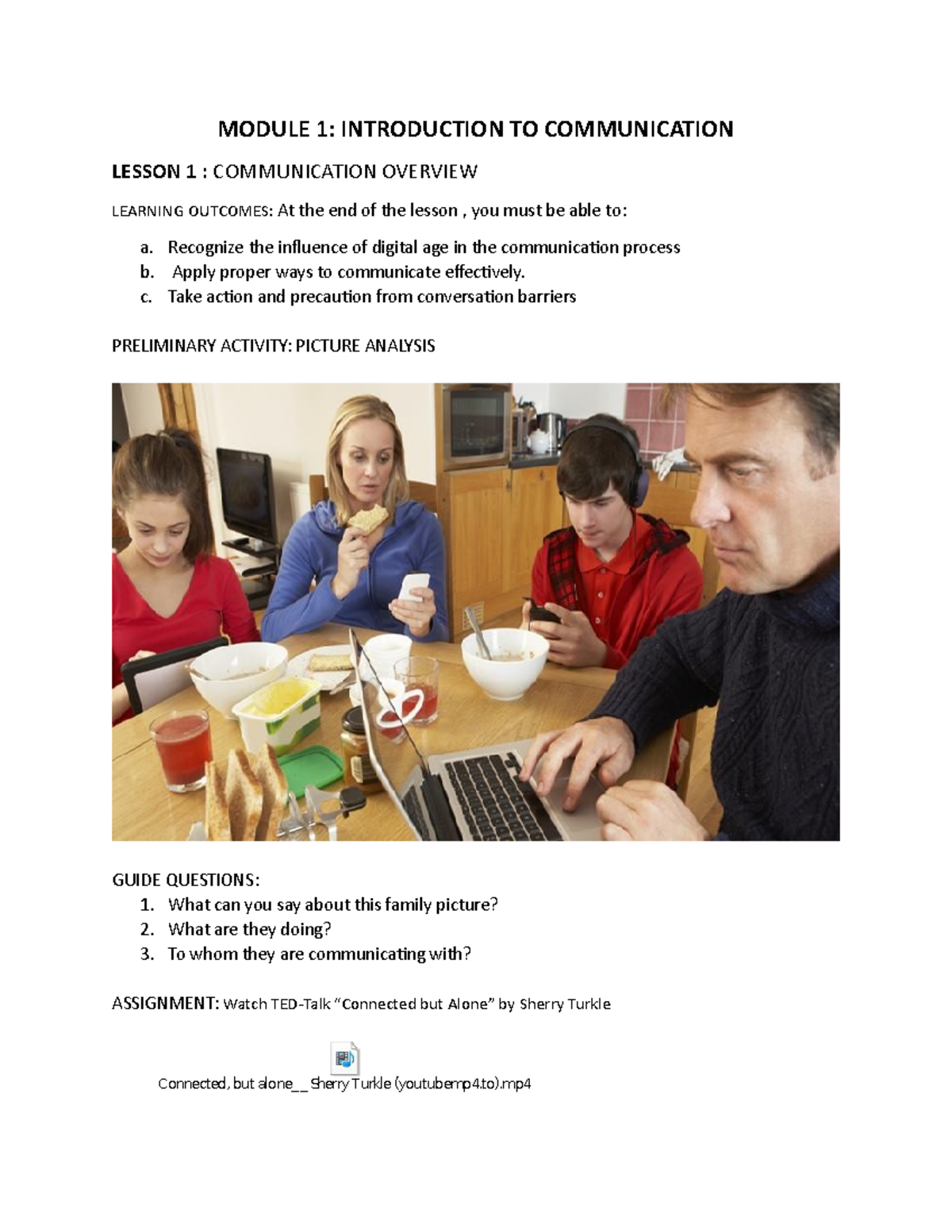 Module 1 - Communication Overview - MODULE 1: INTRODUCTION TO ...