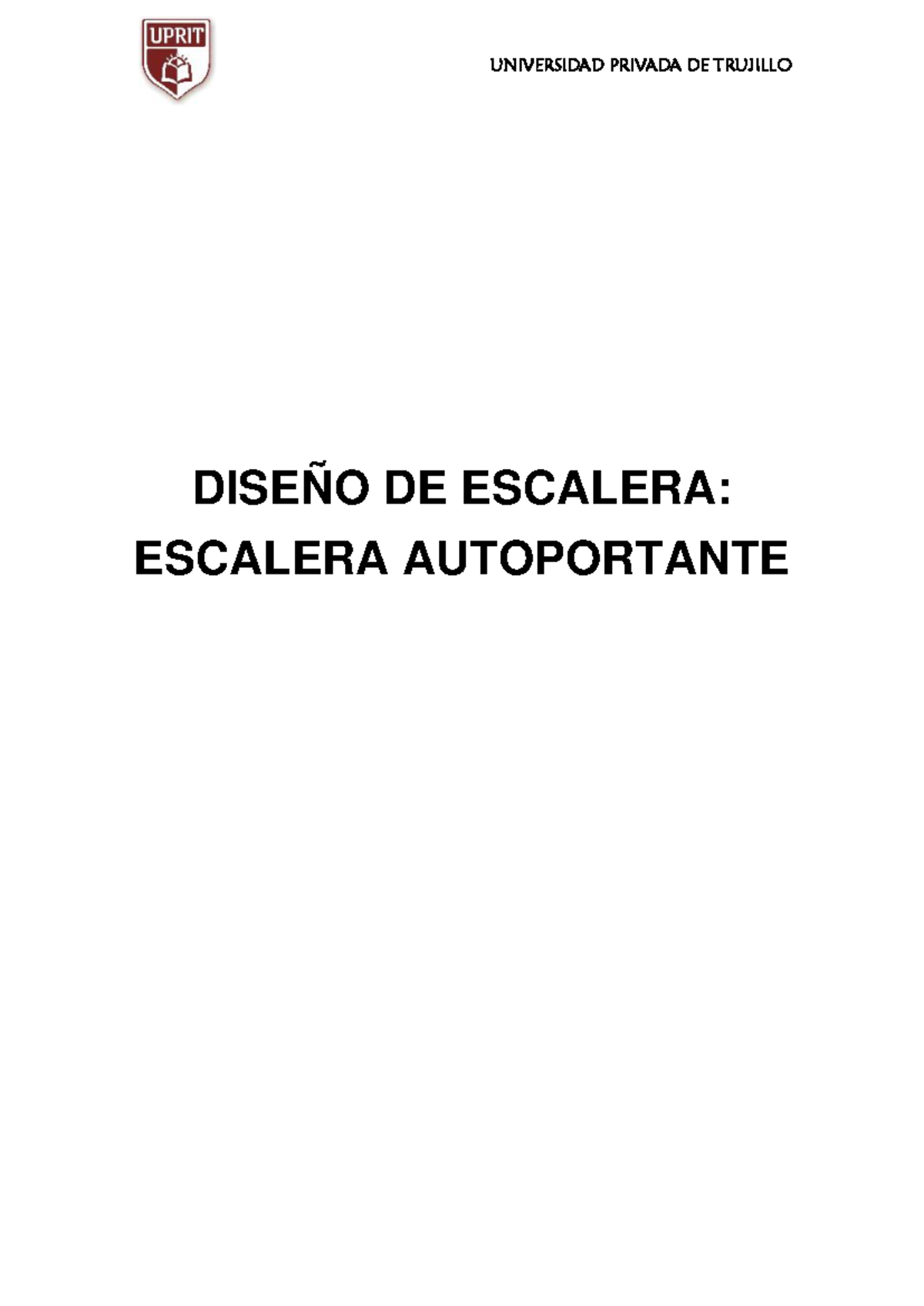 Diseño de Escalera Autoportante - Proyecto Concreto Armado I - Document Preview