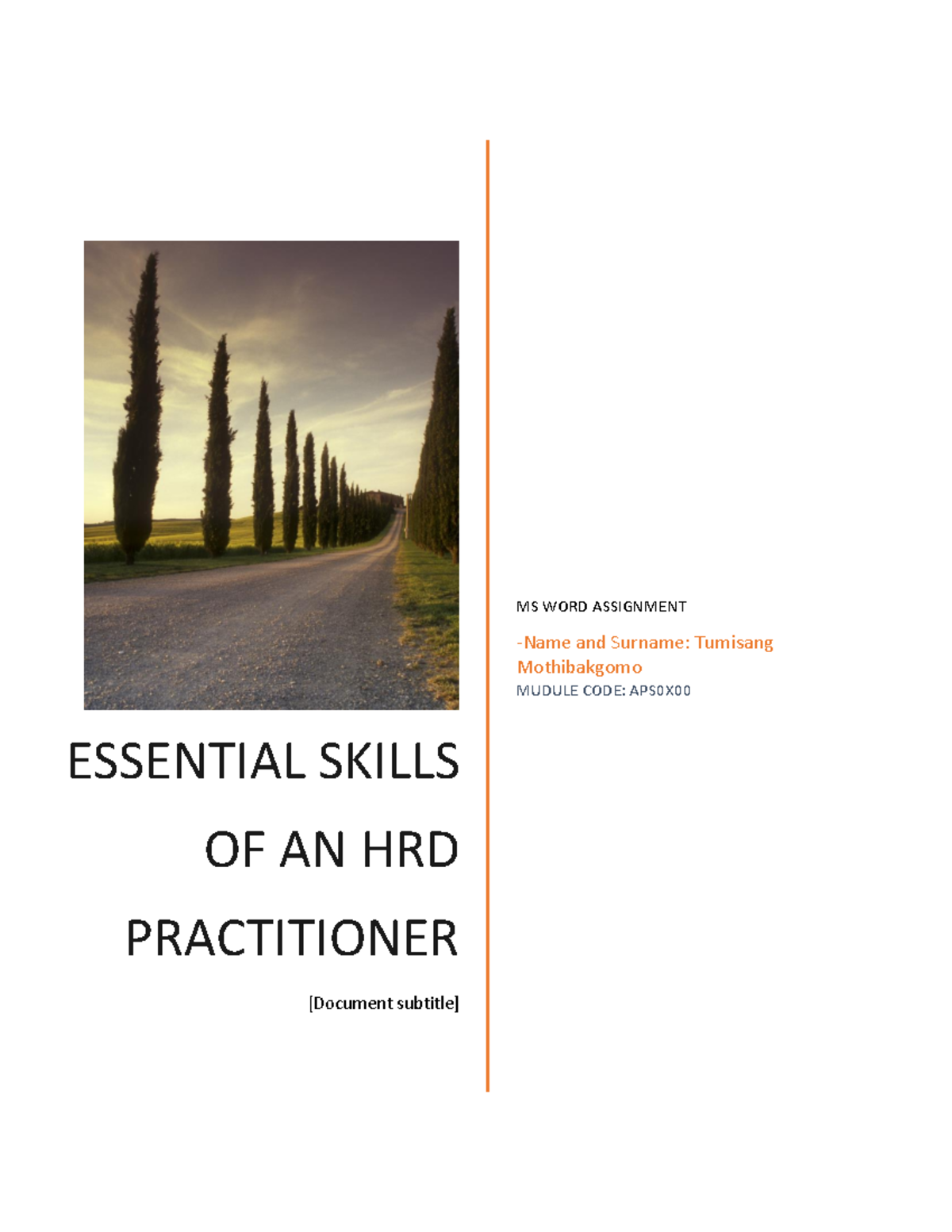 APS0X00: Essential Skills of an HRD Practitioner Assignment - Studocu