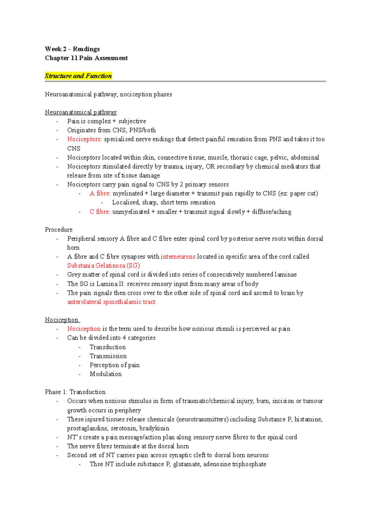 Chapter 11 - Summary Physical Examination & Health Assessment - Week 2 ...