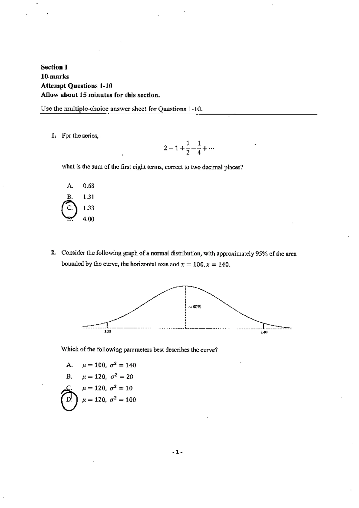 2020 Grafton HS Year 12 Math Adv Exam Document - Studocu
