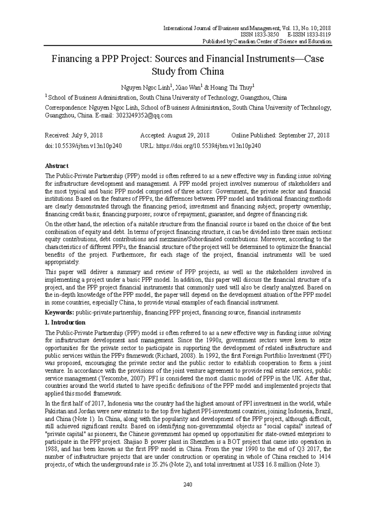 Financing Public-Private Partnerships: Sources & Instruments in China ...