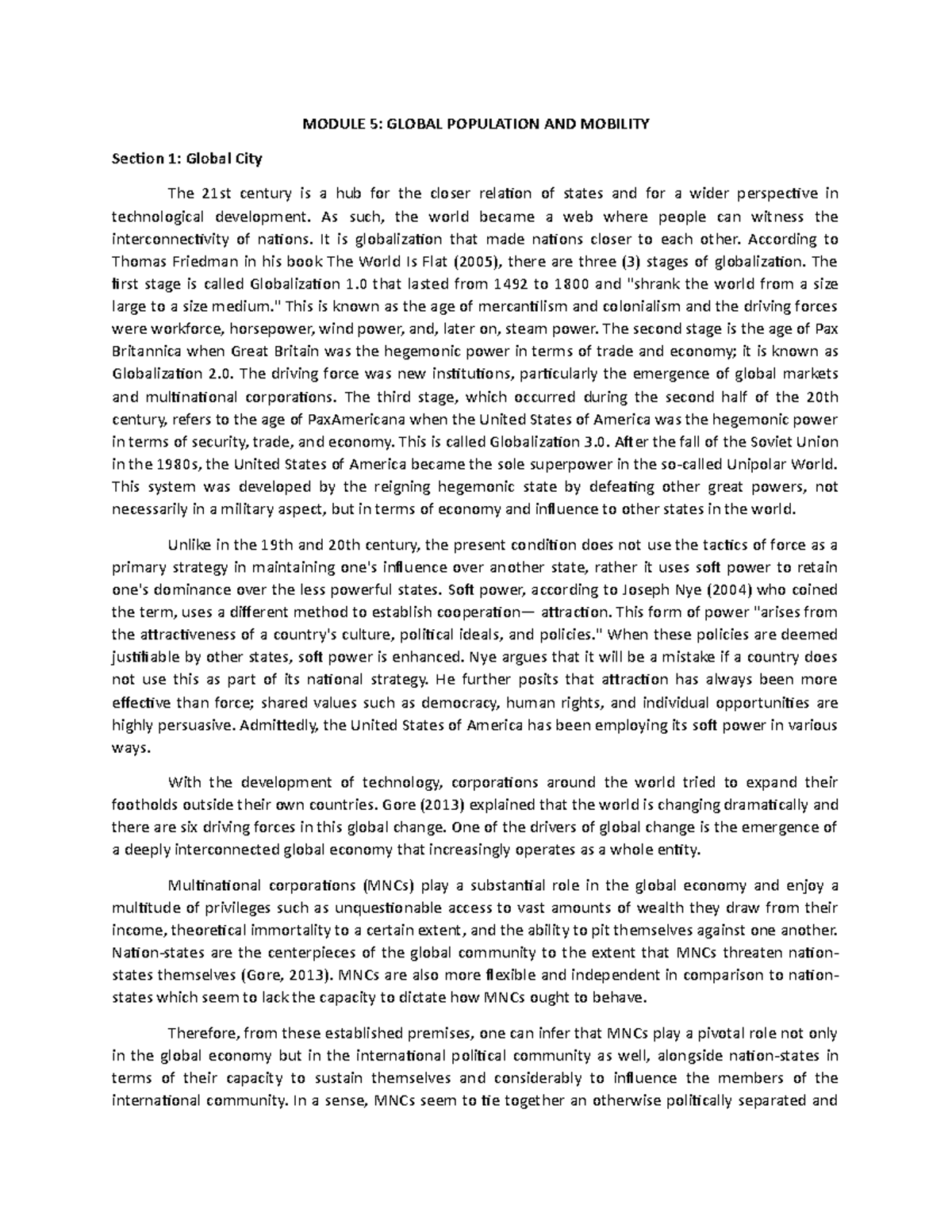 Module 5: Understanding Global Population Dynamics and Mobility - Studocu