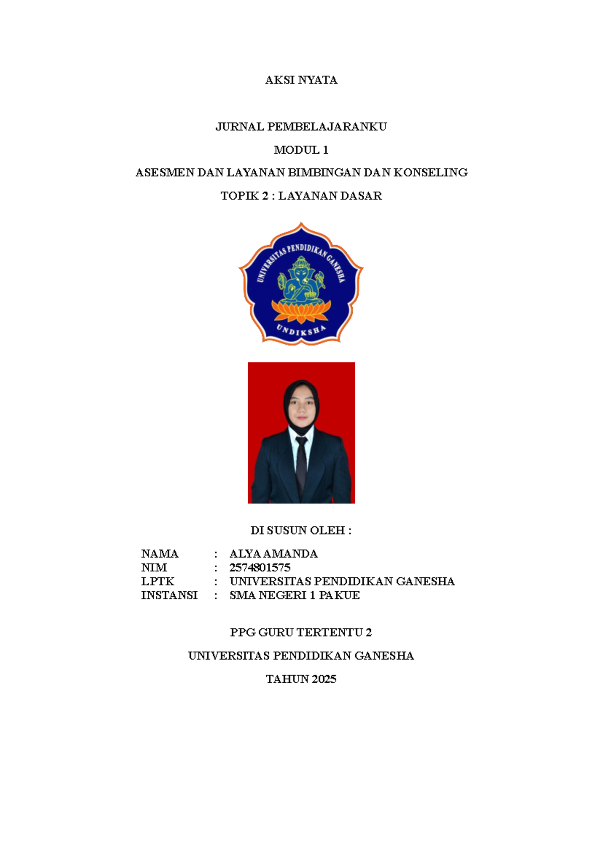 Aksi Nyata Modul 1: Layanan Dasar Bimbingan dan Konseling - Document Preview