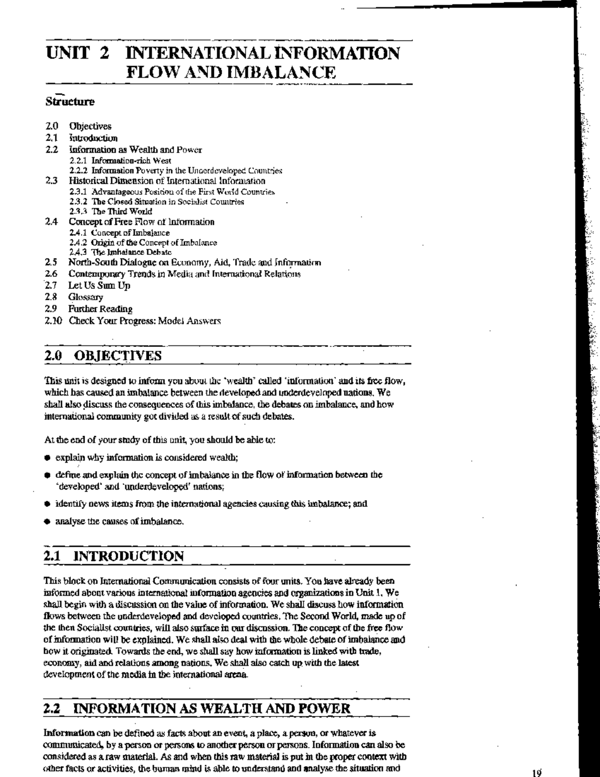 Unit 2: CML Notes on International Information Flow & Imbalance 2023 ...