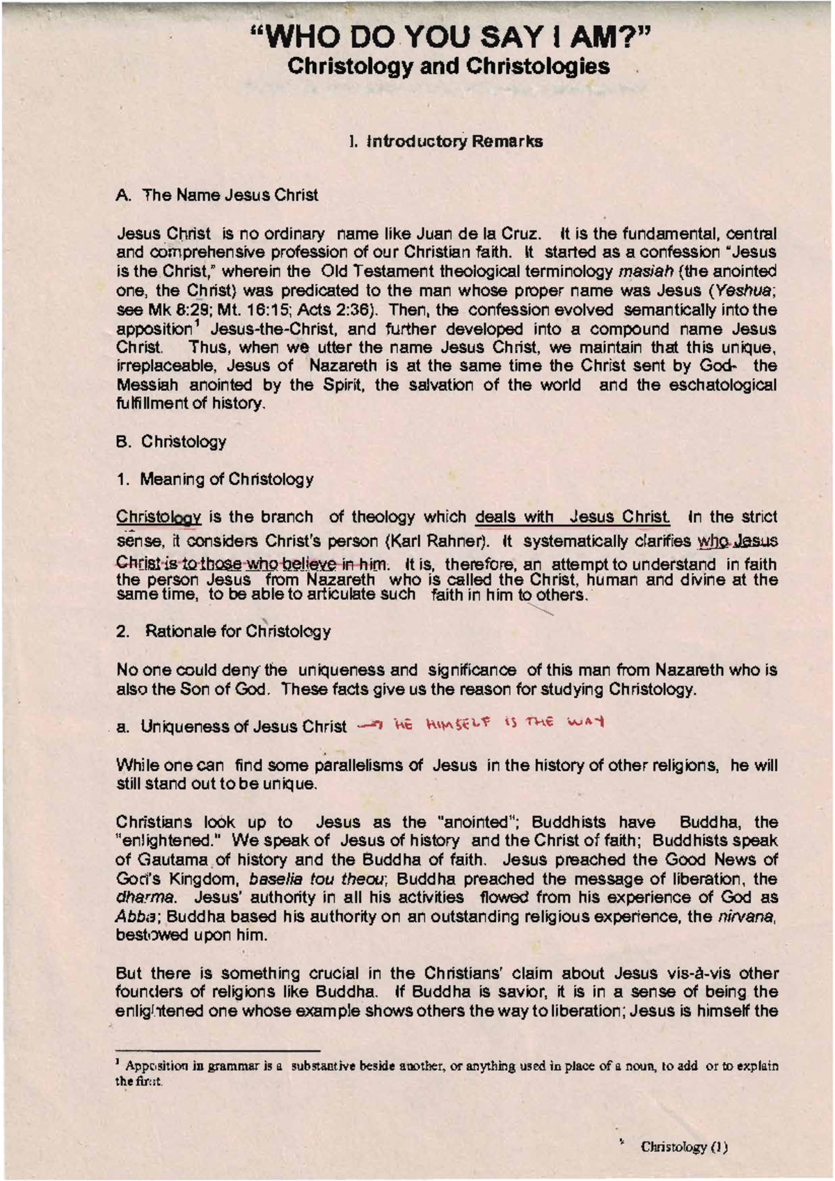 Christology Notes - In-Depth Study of Jesus Christ's Nature - Studocu
