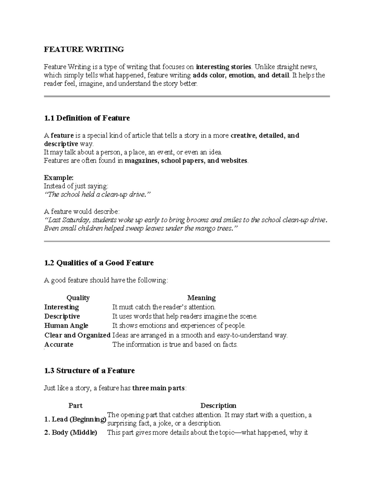 Feature Writing: Understanding Its Definition, Qualities, and Structure ...