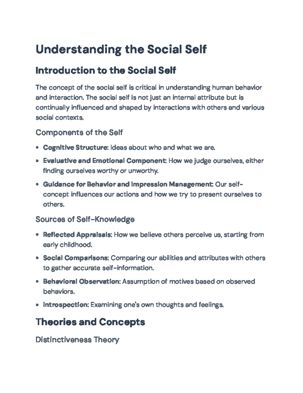 Understanding the Social Self: Concepts, Theories, and Influences ...
