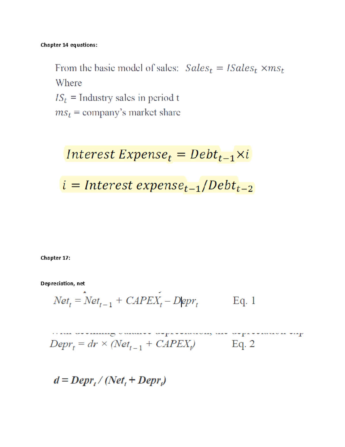 BU 393 Final Exam Formula Review: Key Concepts and Equations - Studocu