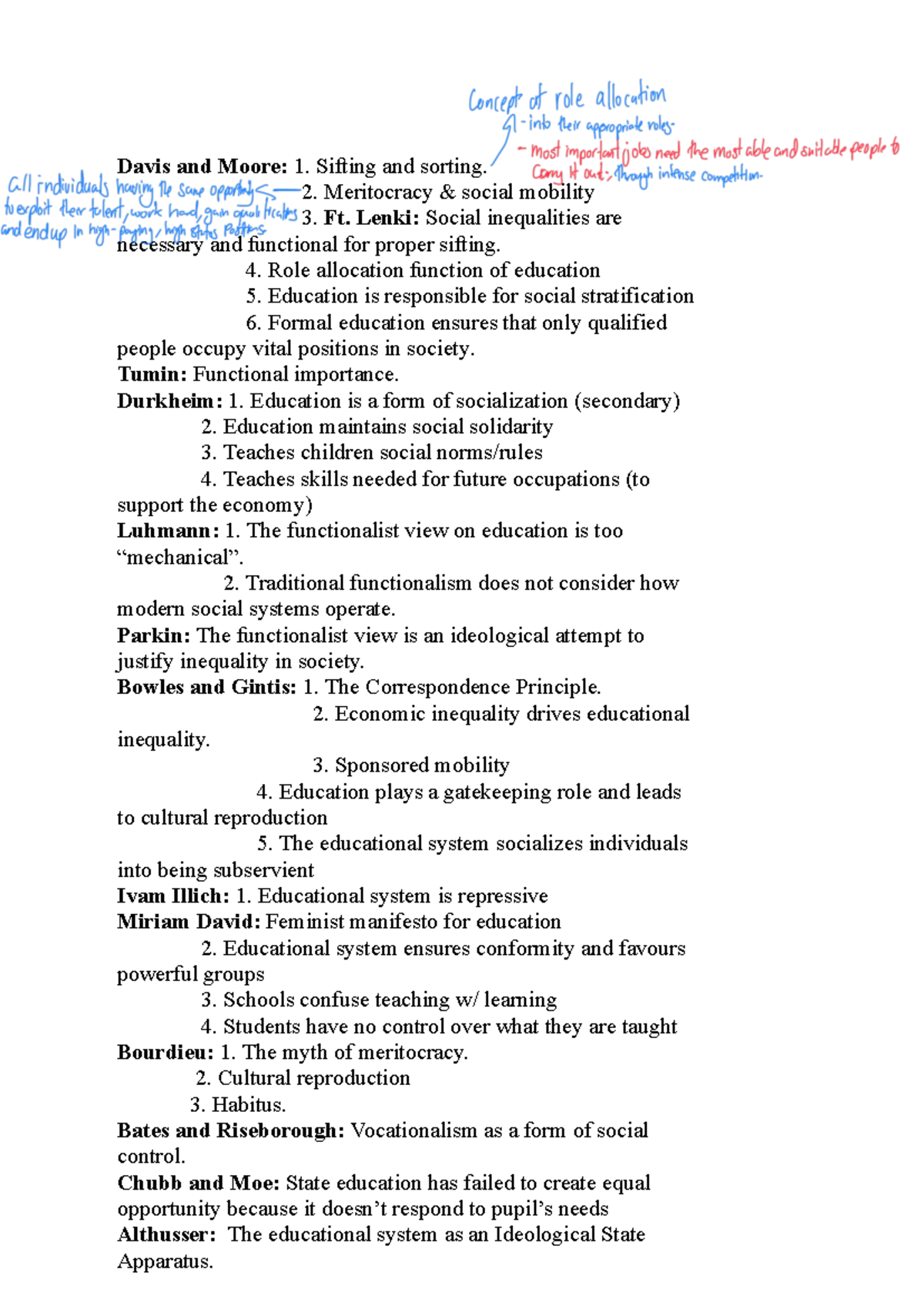 Sociology of Education: Key Concepts and Theories (EDU 101) - Studocu