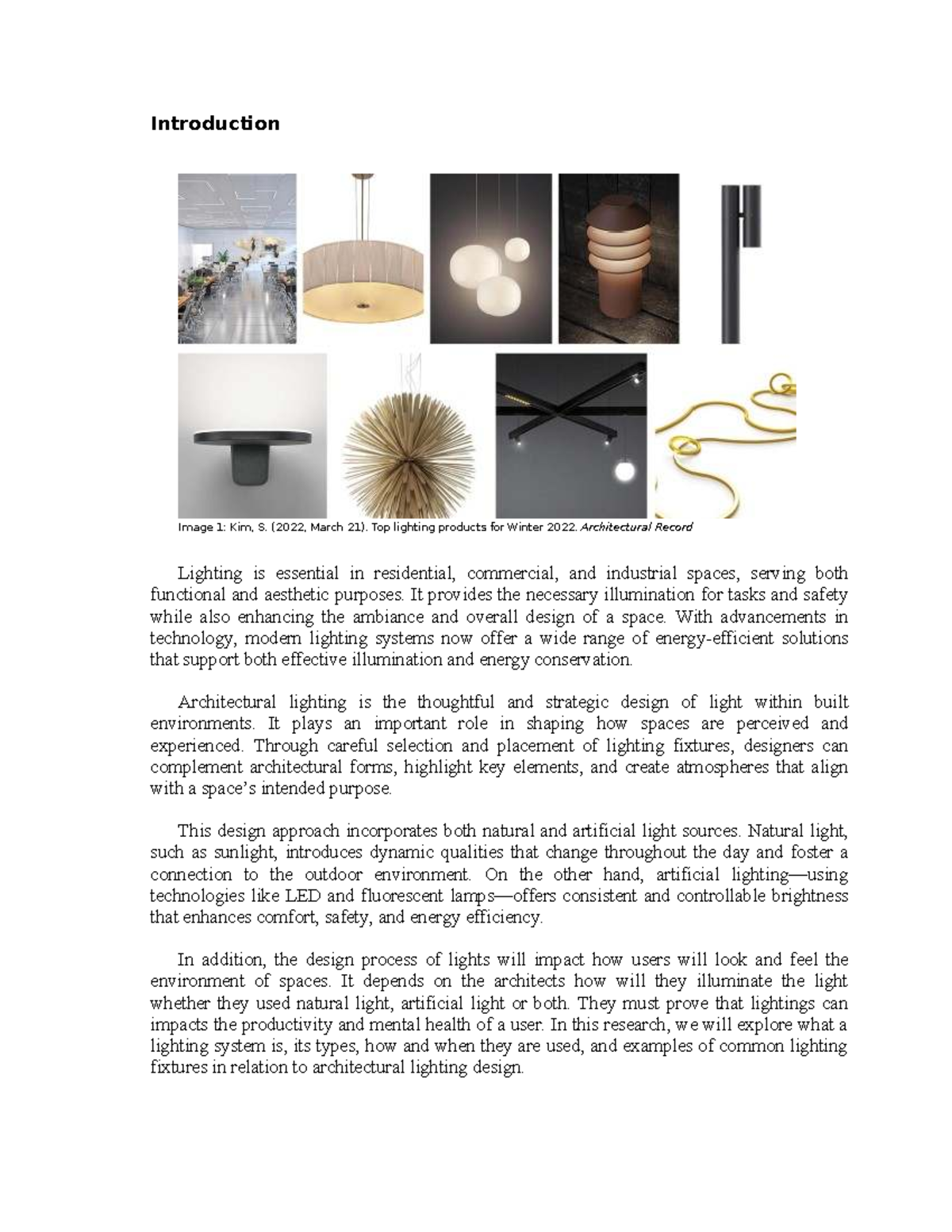 Architectural Lighting Systems: An Overview of Design and Impact - Studocu