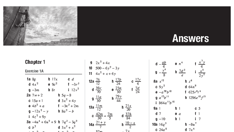 Math 101: Solutions to Chapter Exercises (Exercises 1A - 1E) - Studocu