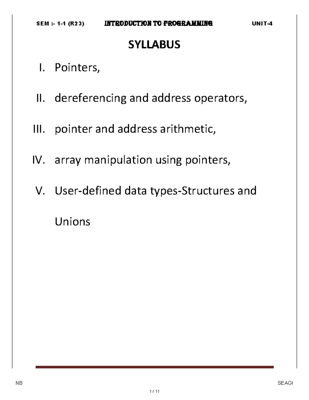 Unit-3 Notes PPS preprocessors - UNIT - III: Preprocessor and File ...