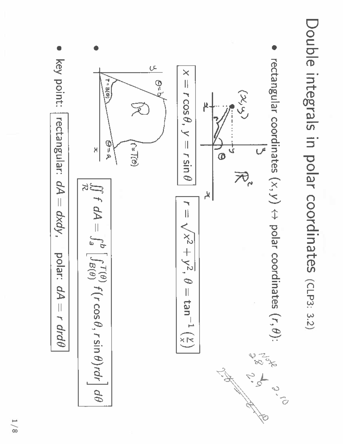 Double Integrals in Polar Coordinates (CLP3: Lecture Notes) - Studocu