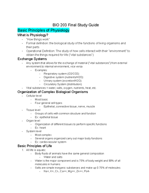 BIO 203 Study Guide ~ Exam 1 - BIO 203: Study Guide ~ Exam 1 Relative ...
