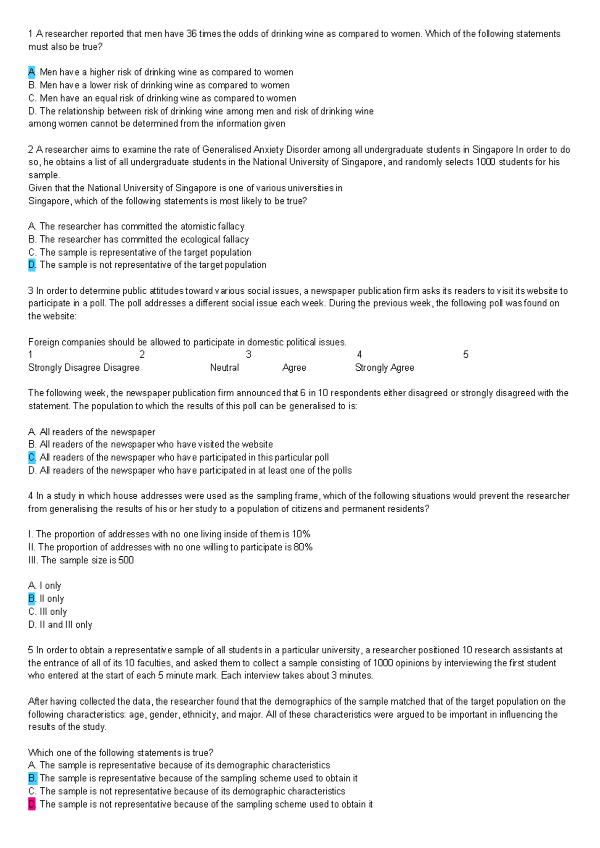 GER Practice Questions and Answers Compilation for Review - Studocu
