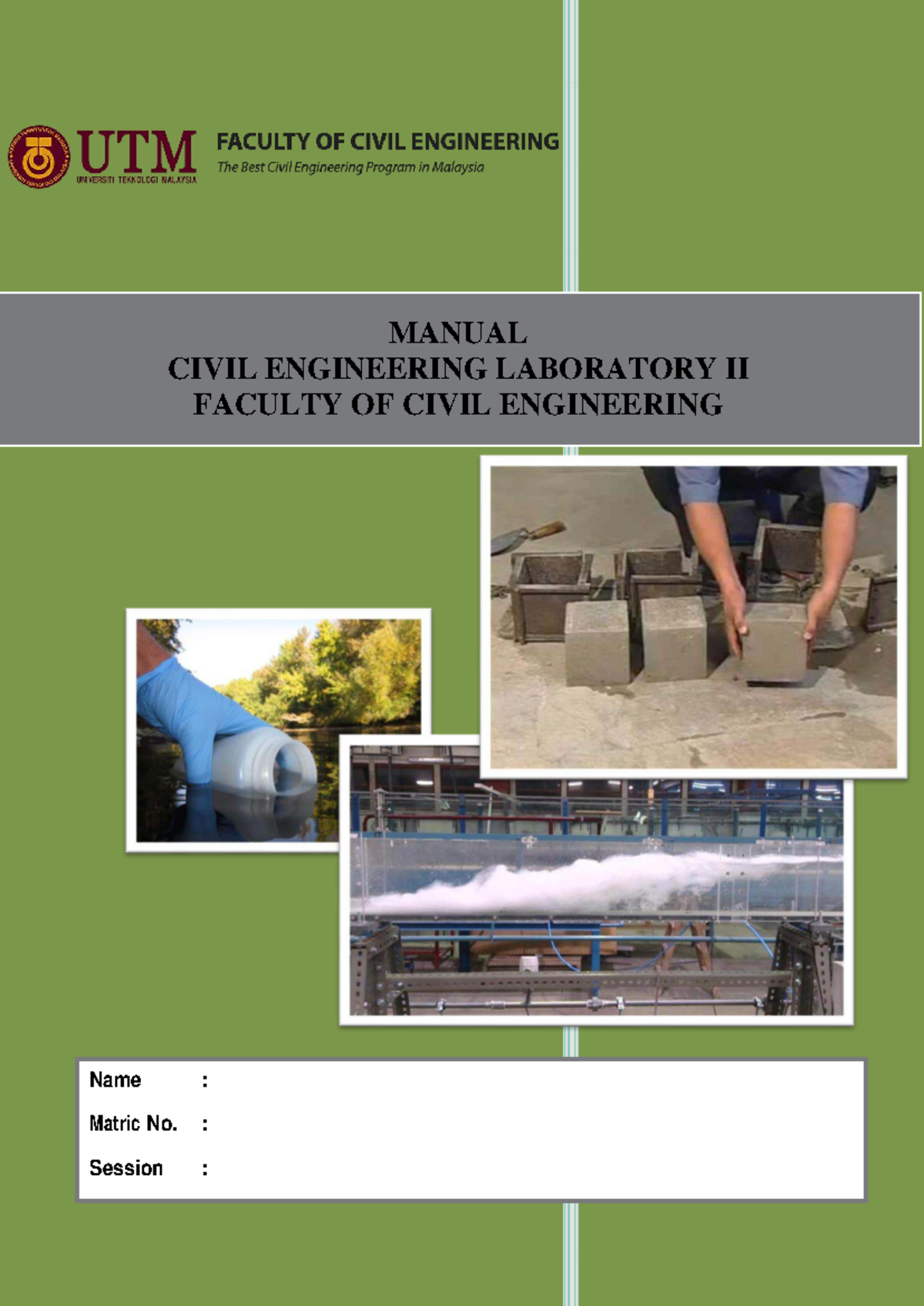 Civil Engineering Laboratory II Manual SEAB 3012 - 2023 Edition - Studocu