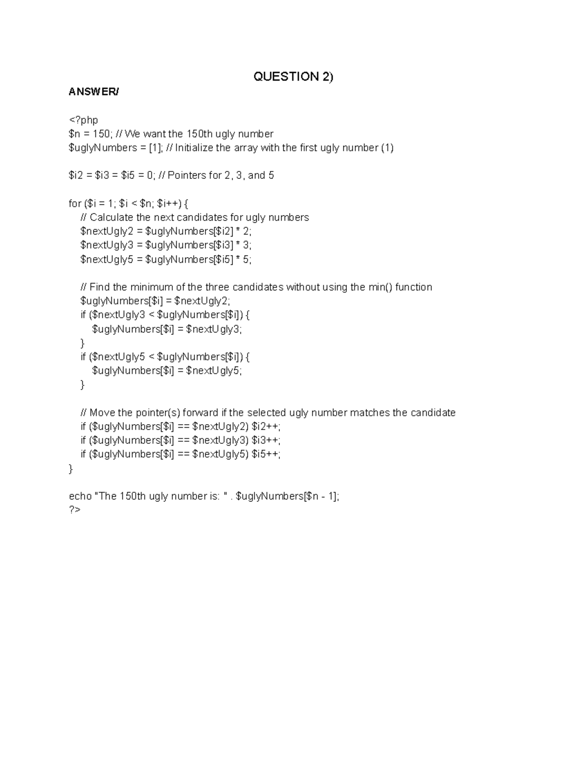 PHP Practical Exam Answers - Course Code [EXAM] - Studocu