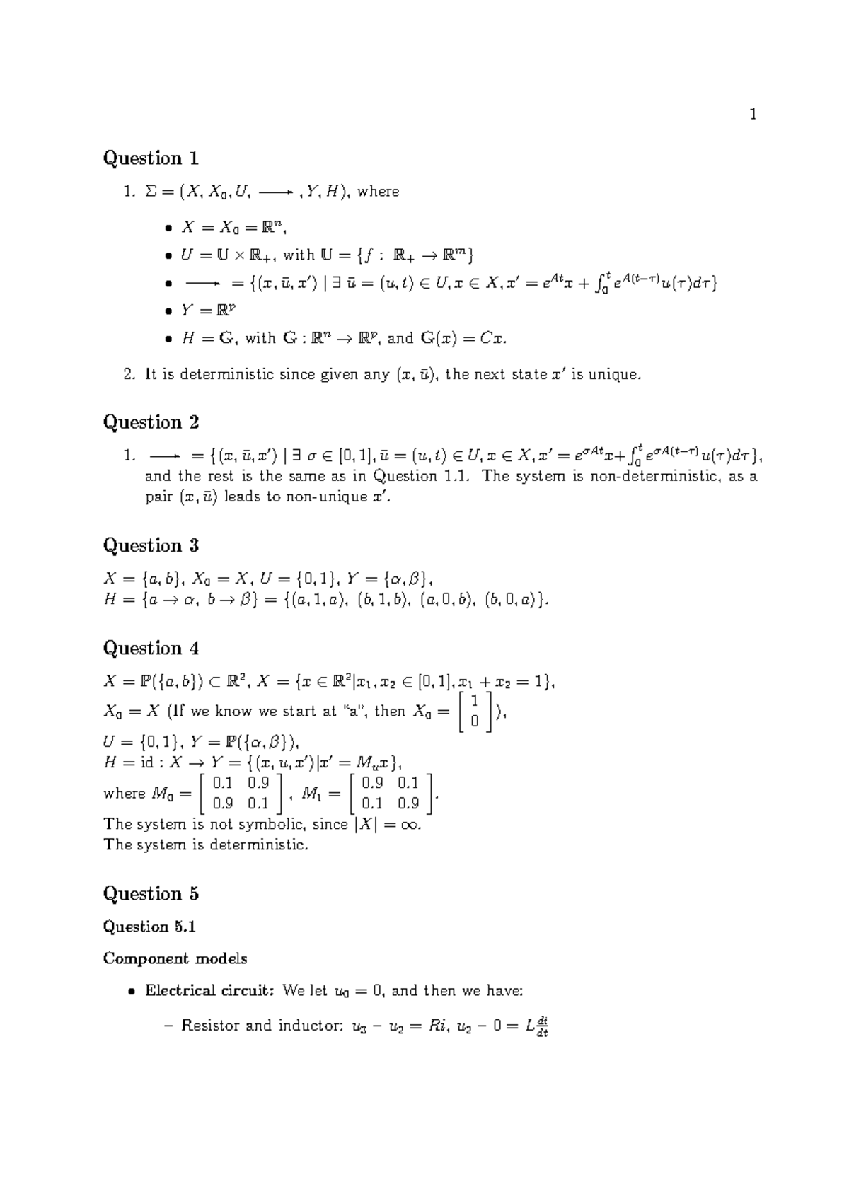 Exercise Set 1 Solutions: Detailed Problem Breakdown and Answers ...