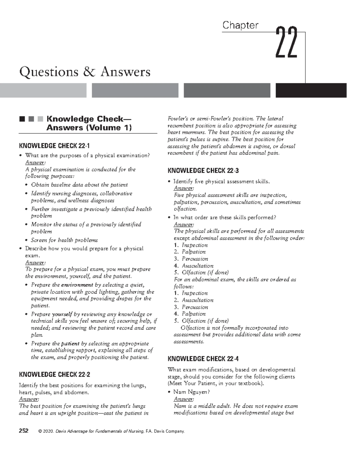 健康・医学 Answers to Everyday Questions Chapter 20 knowledge check for homework - Chapter 20