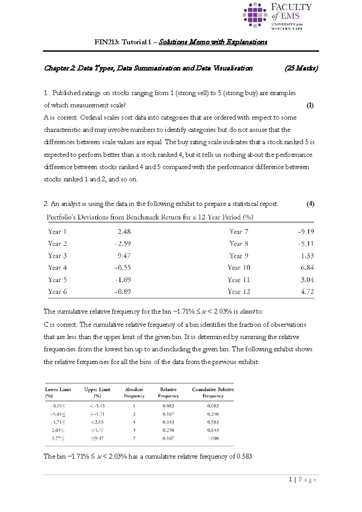 FIN213 - Tutorial 1 Solutions & Explanations (Data Types ...