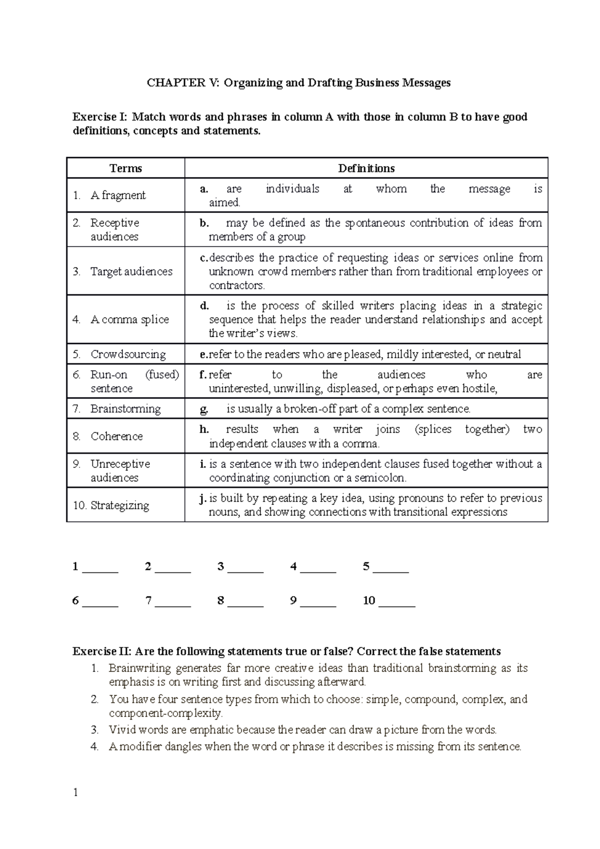 Chapter 5 - rte - CHAPTER V: Organizing and Drafting Business Messages ...