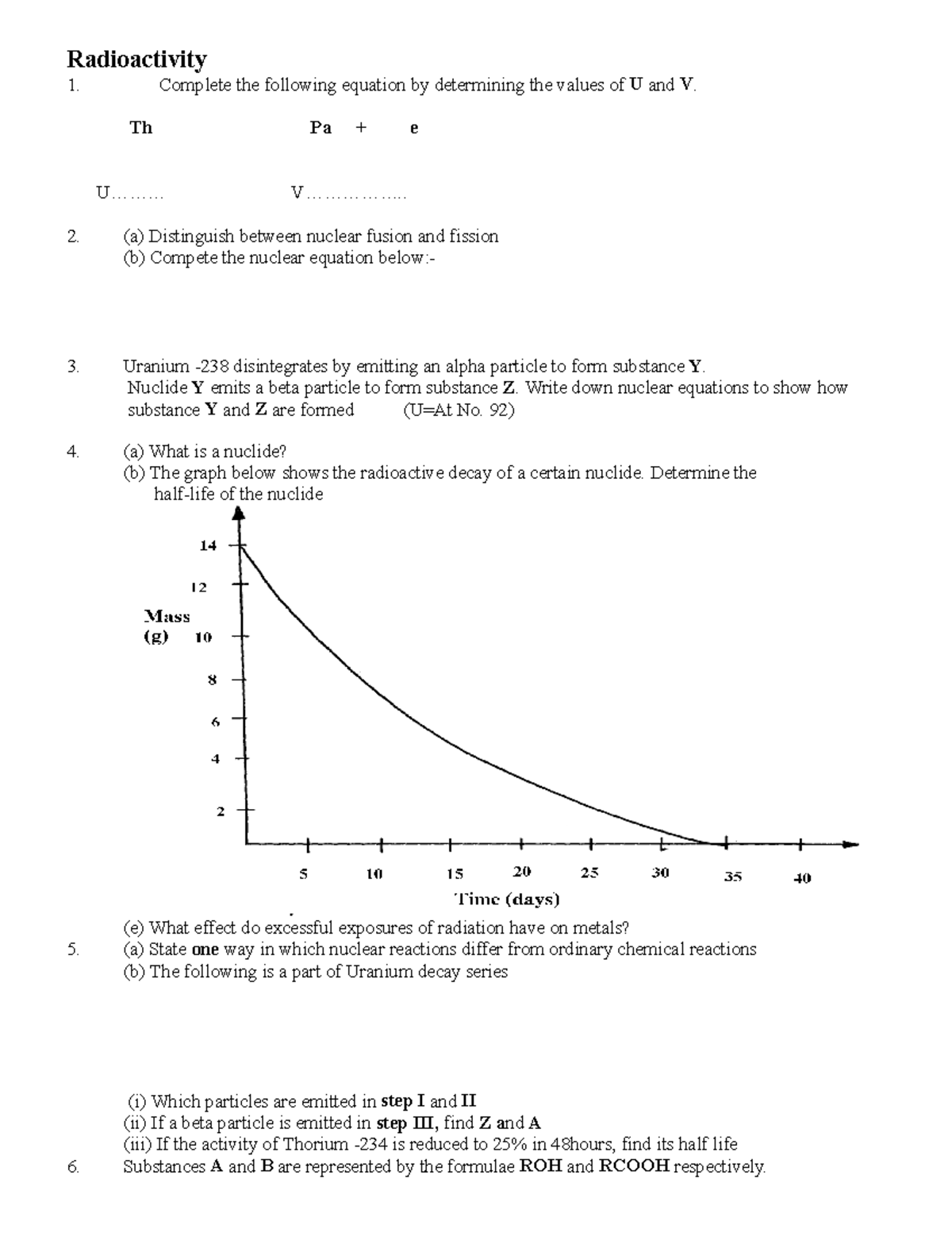 24.0.0 Radioactivity: Key Concepts and Equations Explained - Studocu