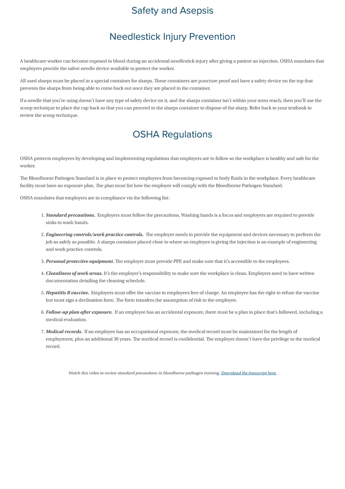 Safety and Asepsis: Needlestick Injury Prevention Guidelines - Studocu