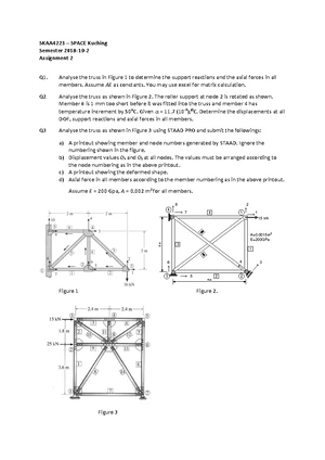 21221 SKAB4223 Final Exam Group Assignment: Structural Analysis Tasks ...