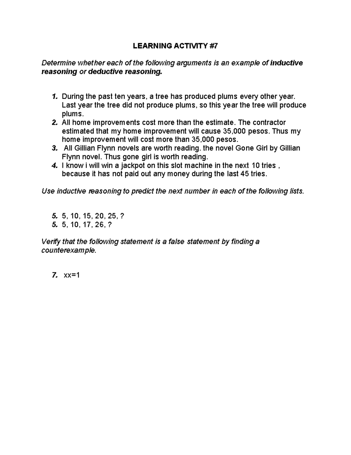 Mmw Act 7 Inductive And Deductive Reasoning Activities Summary Studocu