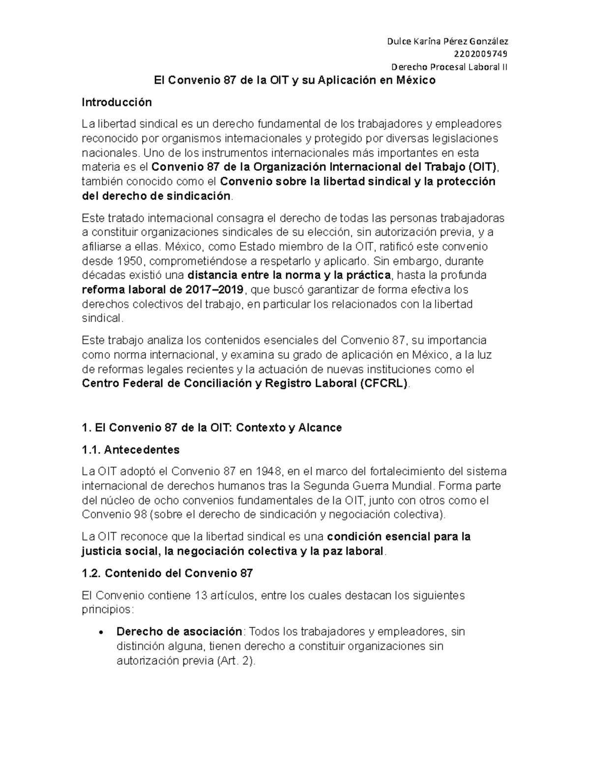 Resumen del Convenio 87 de la OIT y su Aplicación en México - Derecho ...