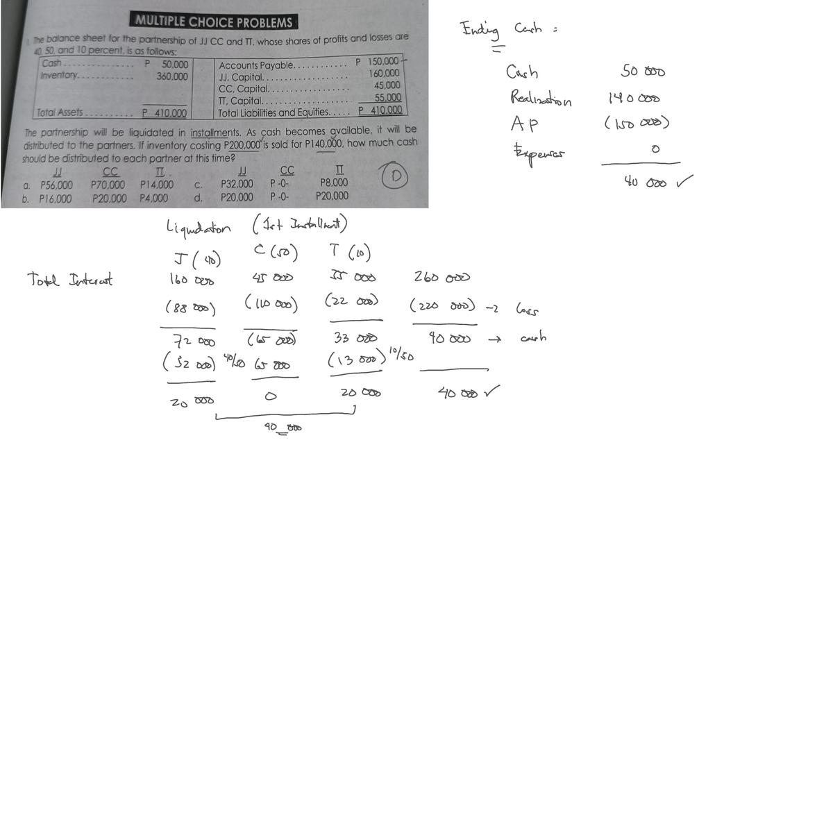 Chapter 21: Partnership Liquidation - Installment Distribution Problems ...