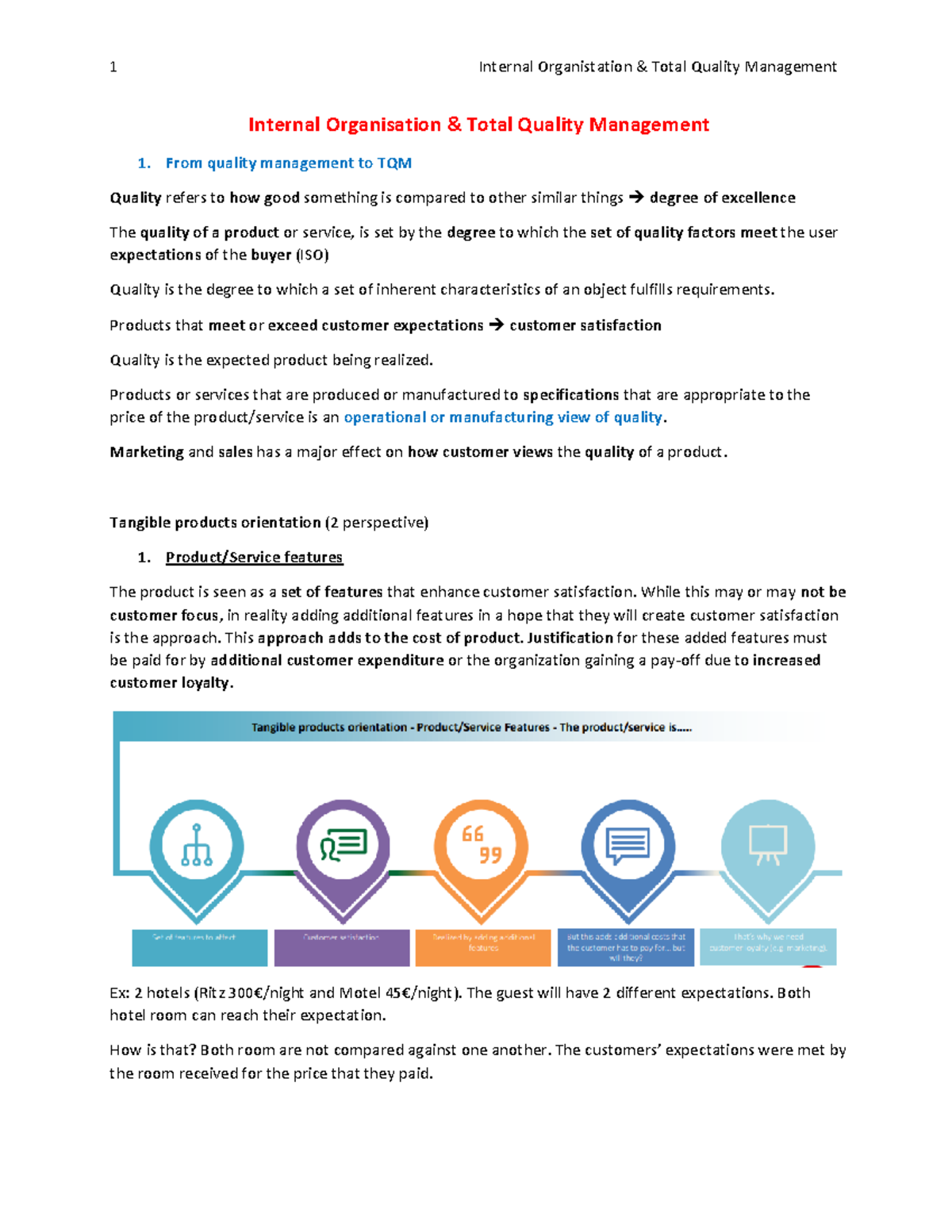Internal Organisation & Total Quality Management Overview (TQM) - Studocu
