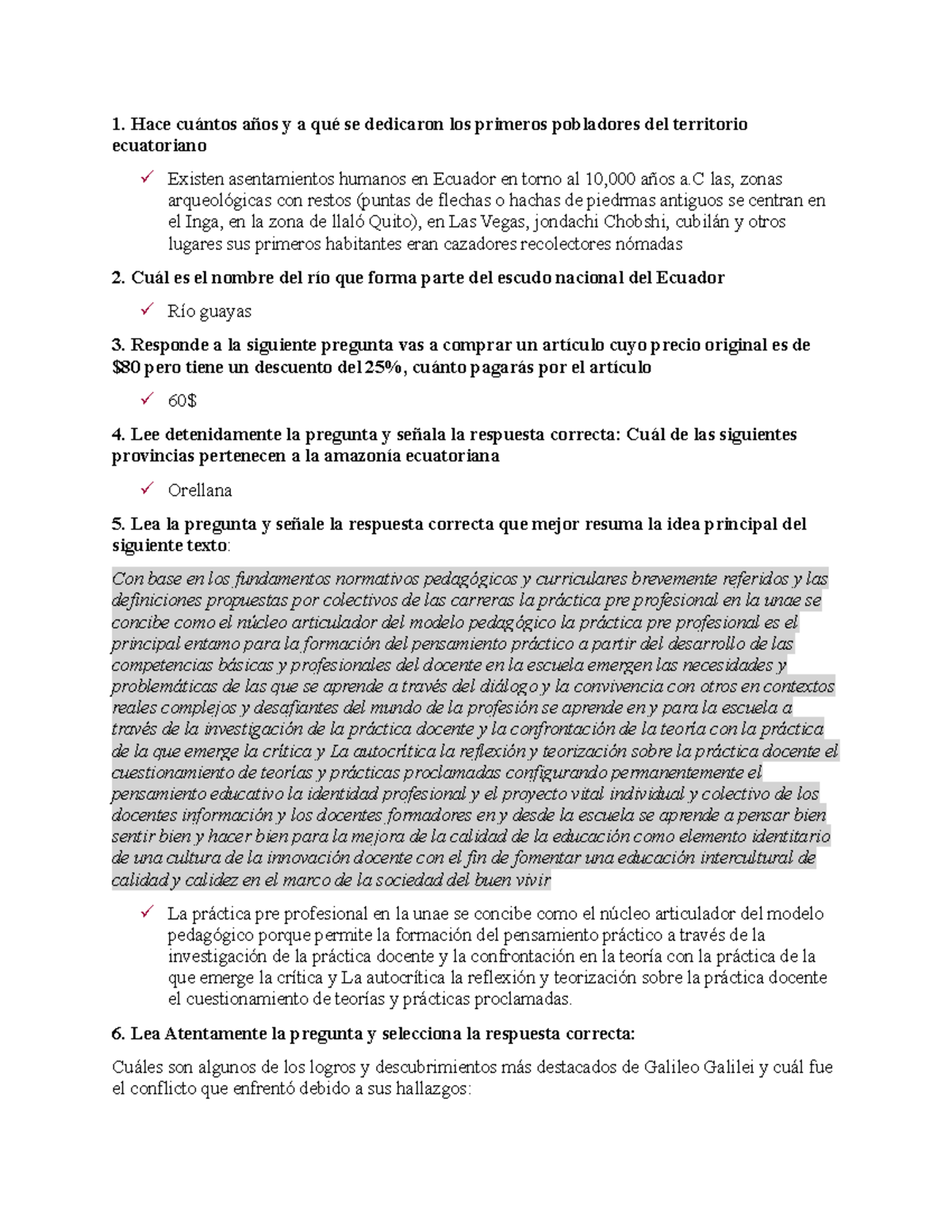 Simulador UNAE: Ejercicios y Respuestas sobre Educación y Cultura - Document Preview