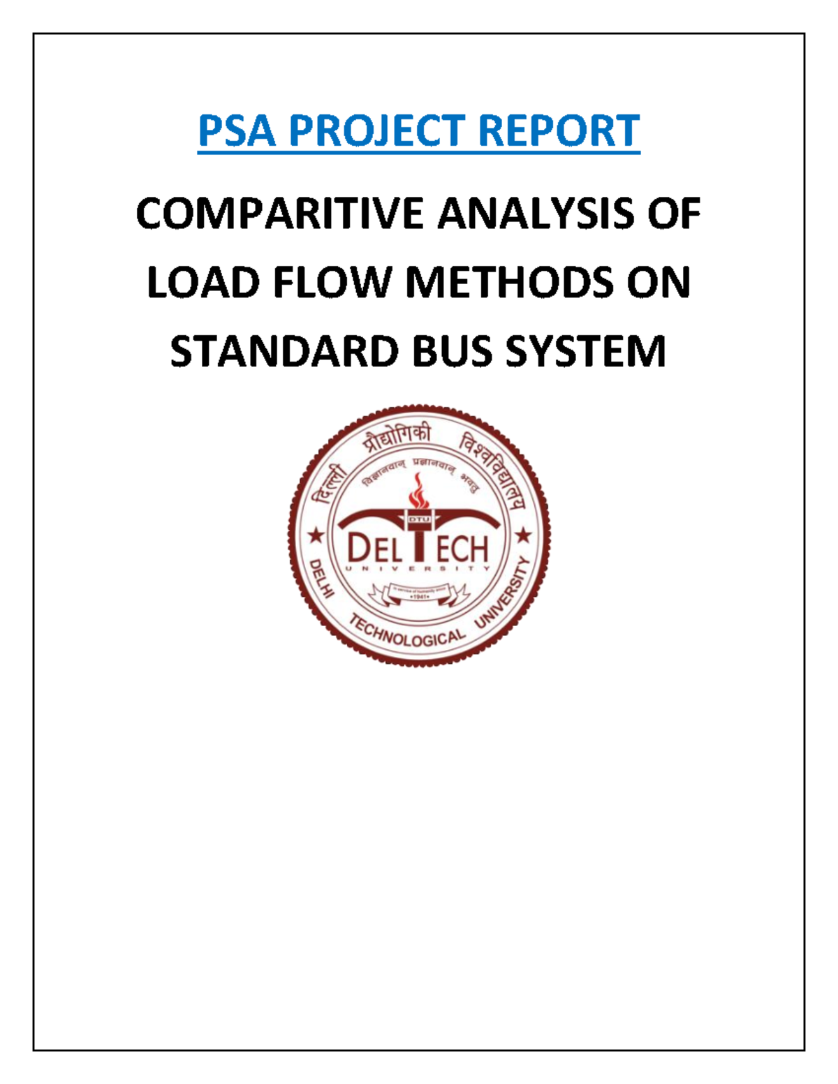 PSA - Comparative Study of Load Flow Methods in Power Systems - Studocu